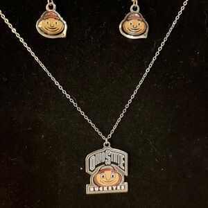 Ohio State Buckeyes Silver Necklace